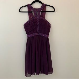 Minuet Purple Sequin Dress Medium